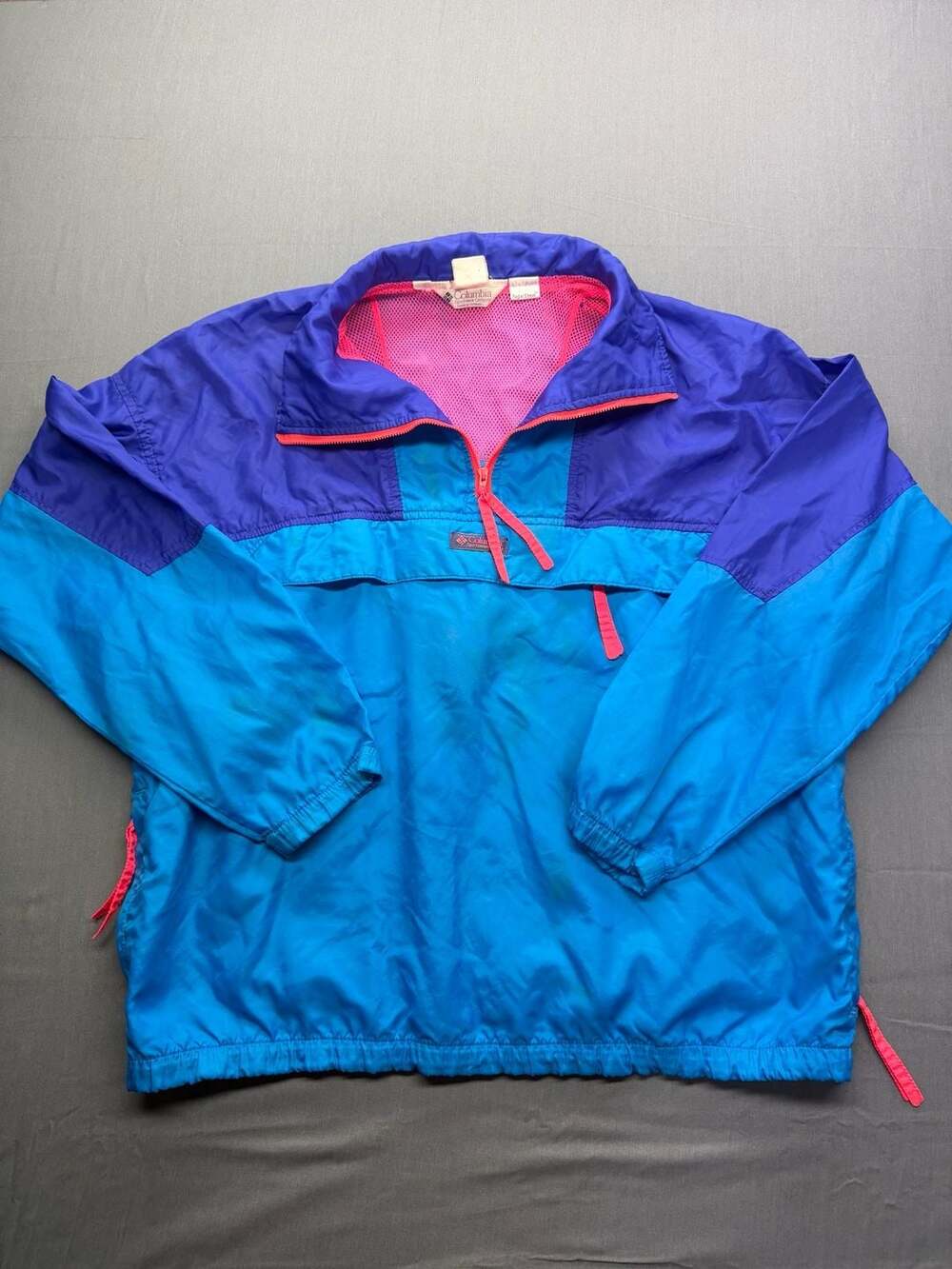 Columbia Windbreaker Jacket Medium Blue Purple 90s Vintage Anorak